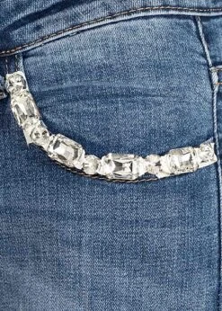 Seventyseven Lifestyle Damen Jeans Hose Destroy Look 5-Pockets Medium Blau Denim -Onlyy Kleidung Geschaft 19019034 3