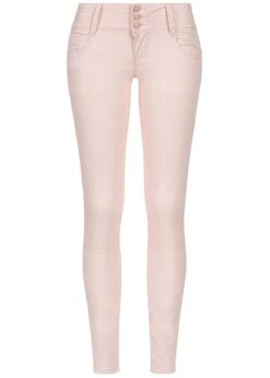 Seventyseven Lifestyle Damen Skinny Jeans 4- Pockets Rosa Denim