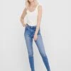 ONLY Damen NOOS Ankle Skinny Jeans Hose 5-Pockets Crash Optik Hell Blau Denim