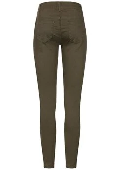 Seventyseven Lifestyle Damen Cut Out Lace Up Skinny Jeans 5-Pocktes Khaki Denim -Onlyy Kleidung Geschaft 19037027 2