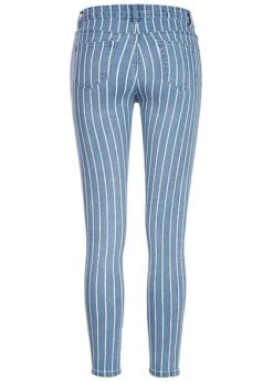 Seventyseven Lifestyle Damen Skinny Jeans Hose 5-Pocktes Streifen Muster Blau Weiss -Onlyy Kleidung Geschaft 19039040 2
