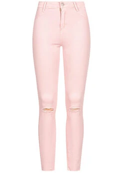 Seventyseven Lifestyle Damen Jeans Destroy Look 4-Pockets Rose