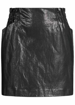 ONLY Damen Faux Leather Skirt 2-Pockets Schwarz