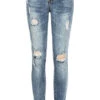 Seventyseven Lifestyle Damen Skinny Jeans 5-Pockets Heavy Destroy Hell Blau Denim
