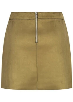 ONLY Damen Kunstleder Mini Rock Velour-Optik Zipper Hinten Lizard Olive Grün -Onlyy Kleidung Geschaft 19125388 2