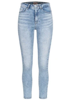 ONLY Damen NOOS High-Waist Ankle Skinny Jeans Hose 5-Pockets Washed Hell Blau Den