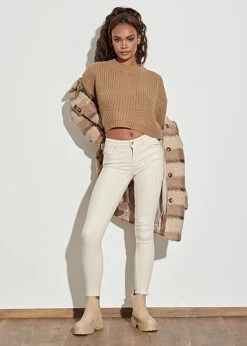 ONLY Damen NOOS Skinny Ankle Jeans Hose 5-Pockets Mid-Waist Ecru Beige -Onlyy Kleidung Geschaft 20010200 3