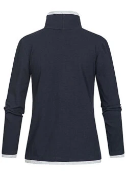 Styleboom Fashion Damen Rollkragen Longsleeve 2in1 Optik Brusttasche Navy Blau -Onlyy Kleidung Geschaft 20016111 2