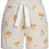 ONLY Damen Shorts Stoffhose Tropical Print Oatmeal Golden Spice Melange Grau Gelb