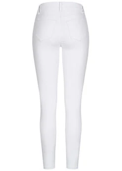 Cloud5ive Damen Skinny Jeggings Hose 2 Deko Taschen Vorne Weiss Denim -Onlyy Kleidung Geschaft 20037008 2