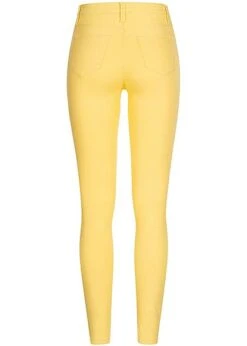 Seventyseven Lifestyle Damen Skinny Jeggings Hose 2 Deko Taschen Vorne Sun Gelb Denim -Onlyy Kleidung Geschaft 20037011 2
