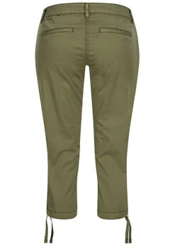 Tom Tailor Damen 3/4 Relaxed Shorts 2-Pockets Schnüre Am Beinsaum Deep Fresh Oliv Grün -Onlyy Kleidung Geschaft 20041907 2