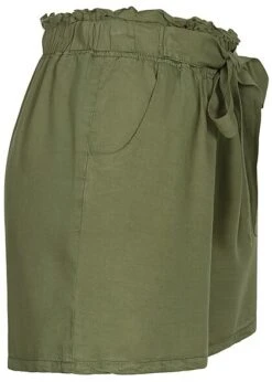 Hailys Damen Paperbag Shorts 2-Pockets Bindedetail Vorne Khaki Grün -Onlyy Kleidung Geschaft 20041968 1