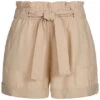 ONLY Damen Paperbag Shorts Inkl. Bindegürtel High Waist 2-Pockets Humus Beige