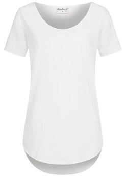 Seventyseven Lifestyle Damen Nappy Yarn T-Shirt Vokuhila Schnee Weiss