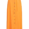 Tom Tailor Damen Longform Rock Bindedetail Vorne Knopfleiste Orange Gelb