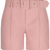 Fresh Lemons Damen High-Waist Shorts Inkl. Breiter Gürtel 2-Pockets Old Rose