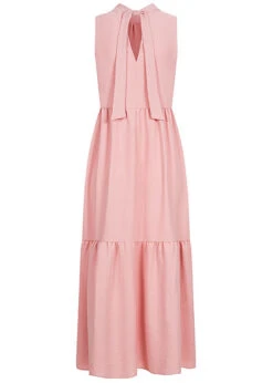 Hailys Damen Puffer Maxi Kleid Schleife Hinten Rosa -Onlyy Kleidung Geschaft 20062842 2