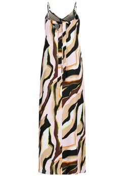 ONLY Damen V-Neck Maxi Kleid Abstrakter Print Schleife Hinten Cloud D. Multicolor -Onlyy Kleidung Geschaft 20062864 2