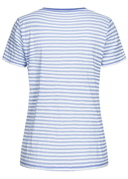 Tom Tailor Damen T-Shirt Streifen Muster Blau Off Weiss 2 Tom Tailor Damen T-Shirt Streifen Muster Blau Off Weiss – Bild 2