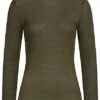 ONLY Damen NOOS High-Neck Lurex Longsleeve Ivy Oliv Grün Gold
