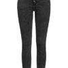 Hailys Damen High-Waist Skinny Jeans Hose Knopfleiste 5-Pockets Acid Schwarz Denim