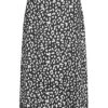 Styleboom Fashion Damen Longform Rock Leo Print Schwarz Weiss