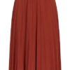 Styleboom Fashion Damen Plissee Midi Falten Rock Unicolor Copper Braun