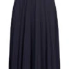 Styleboom Fashion Damen Plissee Midi Falten Rock Unicolor Navy Blau