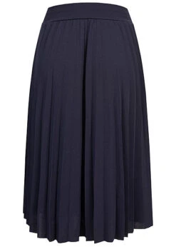 Styleboom Fashion Damen Plissee Midi Falten Rock Unicolor Navy Blau -Onlyy Kleidung Geschaft 20086380 2