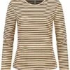 ONLY Damen Longsleeve Pullover Lurex Streifen Muster Glitzer Rocky Road Braun