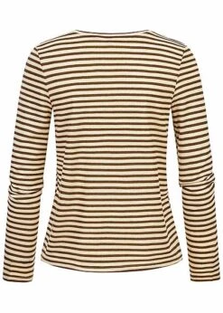 ONLY Damen Longsleeve Pullover Lurex Streifen Muster Glitzer Rocky Road Braun -Onlyy Kleidung Geschaft 20094376 1
