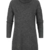 ONLY Damen NOOS Rollkragen Mini Woll Strickkleid Dunkel Grau Melange