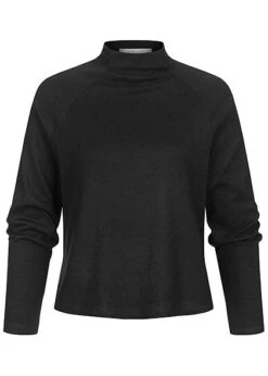 Hailys Damen High-Neck Pullover Longsleeve Schwarz