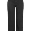 Tom Tailor Damen High-Waist Ankle Jeans Hose 5-Pockets Weiter Schlag Schwarz Denim