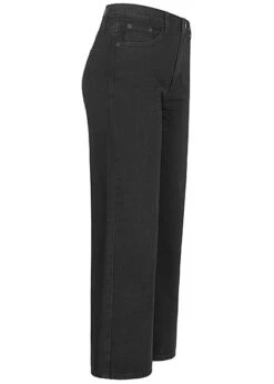 Tom Tailor Damen High-Waist Ankle Jeans Hose 5-Pockets Weiter Schlag Schwarz Denim -Onlyy Kleidung Geschaft 20104838 1