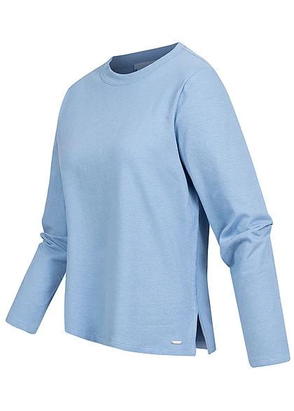 Tom Tailor Damen Longsleeve Pullover Mit Seitl. Schlitzen Sommer Blau 2 Tom Tailor Damen Longsleeve Pullover Mit Seitl. Schlitzen Sommer Blau – Bild 2
