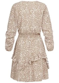 Styleboom Fashion Damen V-Neck Chiffon Crepe Kleid Stufenrock Off Weiss Beige 7 Styleboom Fashion Damen V-Neck Chiffon Crepe Kleid Stufenrock Off Weiss Beige -Onlyy Kleidung Geschaft 20106441 2