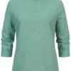 Tom Tailor Damen 3/4 Arm Ribbed High-Neck Longsleeve Pullover Salvia Grün