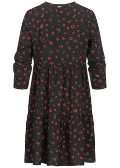 Tom Tailor Damen 3/4 Arm V-Neck Babydoll Kleid Blumen Muster Volantärmel Schwarz Rot 5 Tom Tailor Damen 3/4 Arm V-Neck Babydoll Kleid Blumen Muster Volantärmel Schwarz Rot -Onlyy Kleidung Geschaft 20110269 2