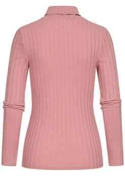 Tom Tailor Damen Rollkragen Strukturpullover Longsleeve Cozy Rosa -Onlyy Kleidung Geschaft 20120536 2