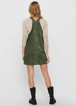 JACQUELINE DE YONG JDY By ONLY Damen Mini Cord Jeans Kleid Mit Zipper Vone 2-Pockets Kalamata Oliv Grün -Onlyy Kleidung Geschaft 21010091 2