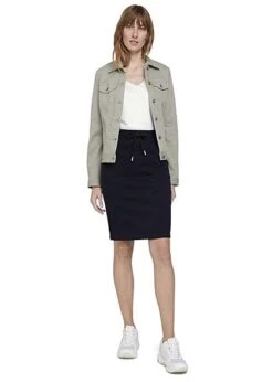 Tom Tailor Damen Midi Sweat Rock 2-Pockets Tunnelzug Sky Captain Blau -Onlyy Kleidung Geschaft 21010359 2