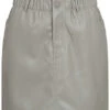 ONLY Damen Mini Paperbag Kunstleder Rock 2-Pockets Shadow Grau