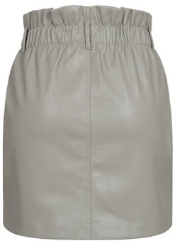 ONLY Damen Mini Paperbag Kunstleder Rock 2-Pockets Shadow Grau -Onlyy Kleidung Geschaft 21020404 2