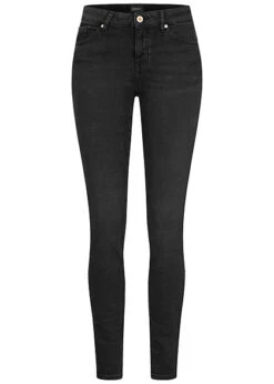 ONLY Damen NOOS Skinny Jeans Hose 5-Pockets Regular Waist Schwarz Denim