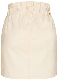 ONLY Damen Mini Paperbag Jeans Rock 2-Pockets High-Waist Ecru Beige -Onlyy Kleidung Geschaft 21030924 2