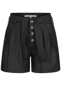 ONLY Damen NOOS High Waist Shorts Inkl. Bindegürtel 2-Pockets Schwarz
