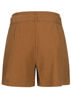 ONLY Damen High Waist Shorts Inkl. Bindegürtel 2-Pockets Knopfleiste Rubber Braun -Onlyy Kleidung Geschaft 21031132 2