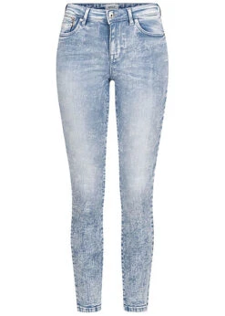 ONLY Damen Ankle Skinny Jeans Hose Regular Waist 5-Pockets Hell Blau Denim